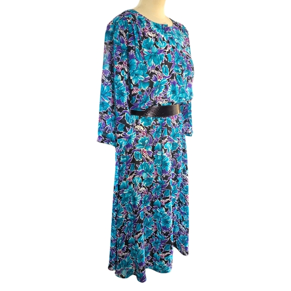 Vintage Miss Oops CA. 1980's Floral Dress Womens Size 14 - Picture 3 of 12